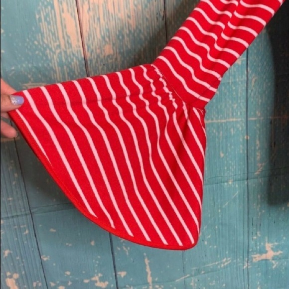 Red & white striped bell-sleeve top - Picture 4 of 8